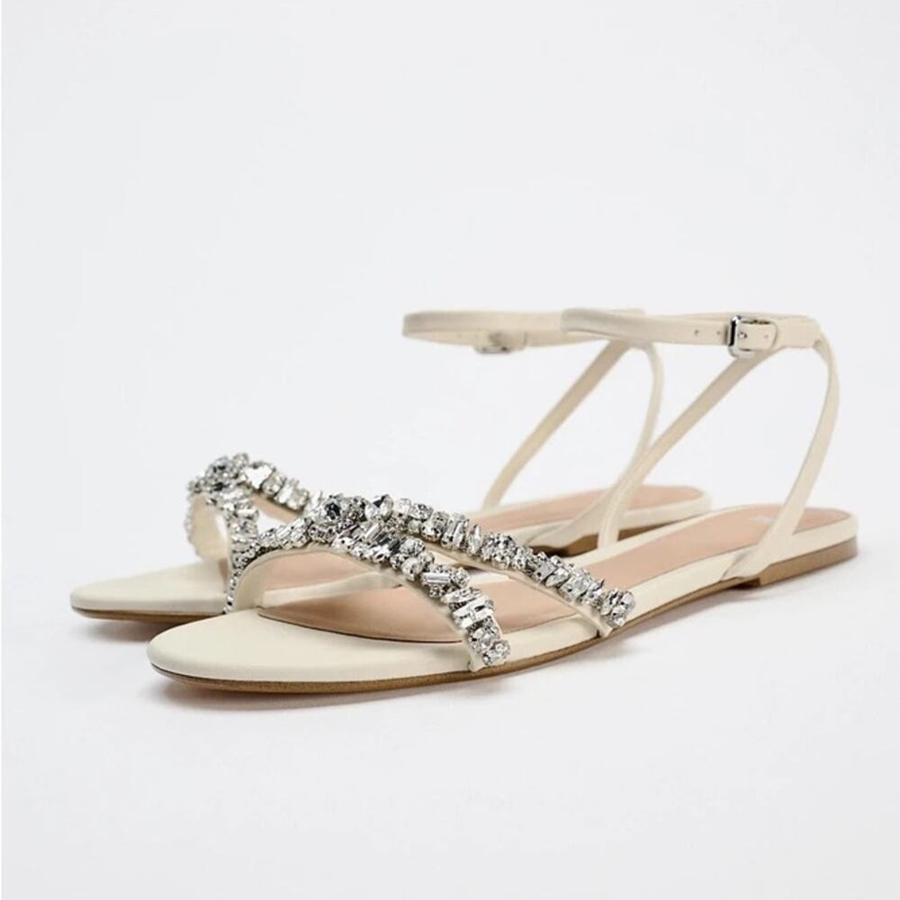 Zara Crystal Rhinestone Encrusted Embellished Sandals